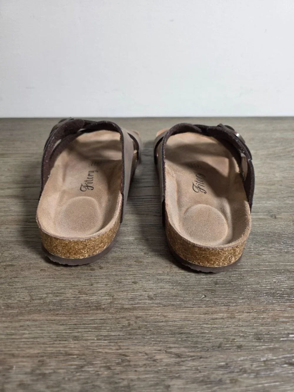 FITORY Women's Sandals Size 10 Crisscross Strap Brown Cork Footbed Summer Spring